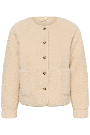 Teddyfelljacke in creme mit Rundhals und Knöpfen Wunderwerk Oldenburg