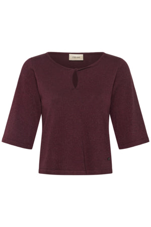 Weinroter Glitzerpullover mit 3/4 Arm Wunderwerk Oldenburg