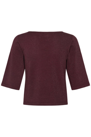Weinroter Glitzerpullover mit 3/4 Arm Wunderwerk Oldenburg