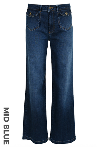 Dunkelblaue Jeans mit langem geradem Bein, in 32 Länge und 34 Länge verfügbar. Wunderwerk Oldenburg