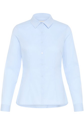 Hellblaue klassische Bluse mit Hemdkragen in normaler Passform, Wunderwerk Oldenburg