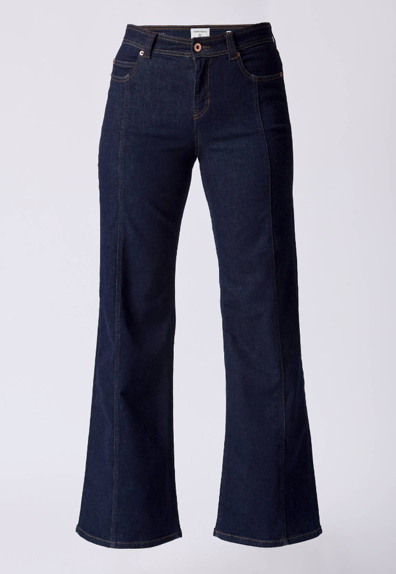 Dunkelblaue Palazzo Style Hose mit Biobaumwolle, Wunderwerk Oldenburg