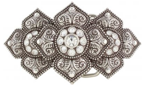 Gürtelschließe Flowered Bling in 4cm breite silber antik Wunderwerk Oldenburg