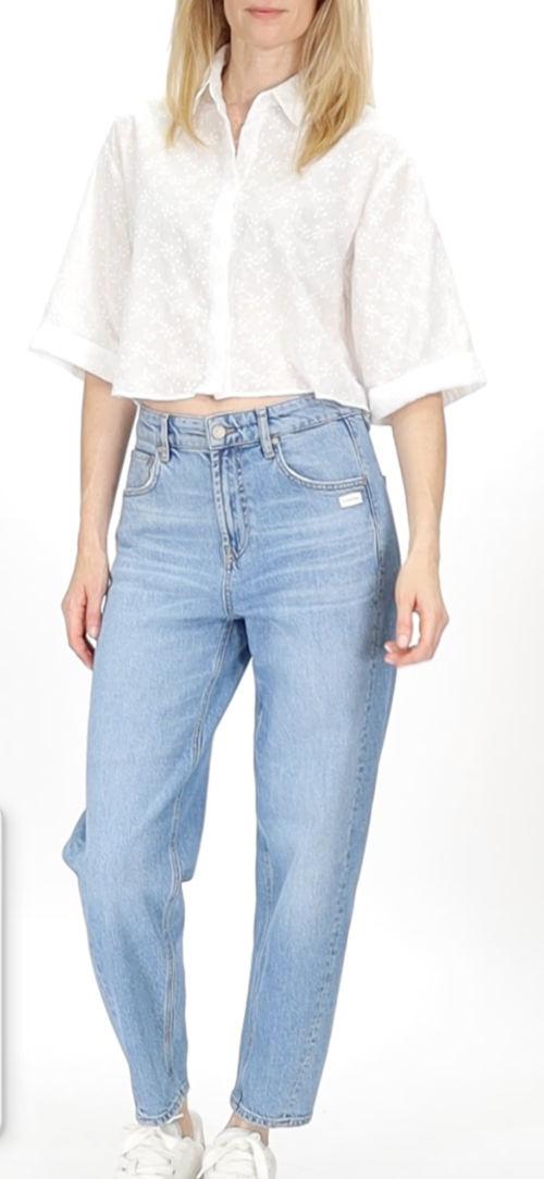Ballon Fit Jeans in blau mit Nahtstreifen an den Seiten, Wunderwerk Oldenburg
