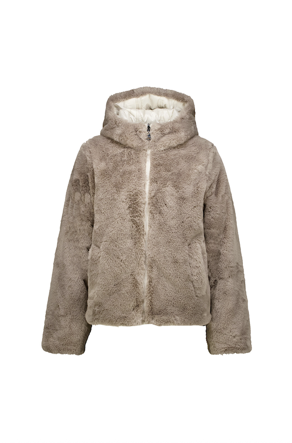 Wendejacke aus Kunstfell in der Farbe taupe, Wunderwerk Oldenburg