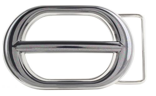 Ovale Schließe in silber schwarz für 4 cm Breite Guertel, Wunderwerk Oldenburg