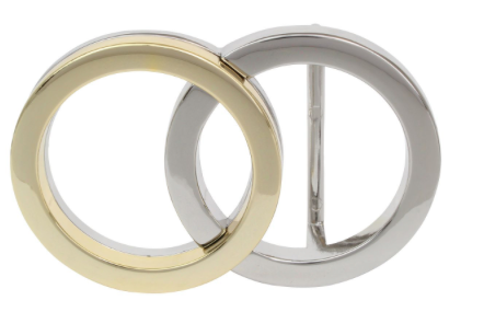 Gürtelschließe für 4cm Wechselgürtel, 2 Kreise in gold und silber, Wunderwerk Oldenburg