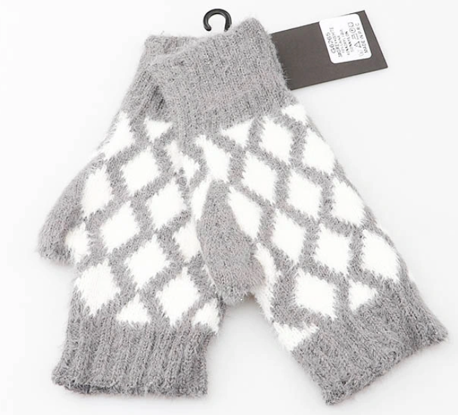 Handstulpe mit Rautenmuster in grau offwhite Wunderwerk Oldenburg