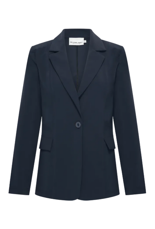 Klassischer dunkelblauer Blazer in einer Reisequalität mit einem Knopfverschluss, Wunderwerk Oldenburg