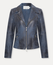 Lade das Bild in den Galerie-Viewer, Jeansblaue Biker Stoffjacke mit Reißverschluss, Wunderwerk Oldenburg
