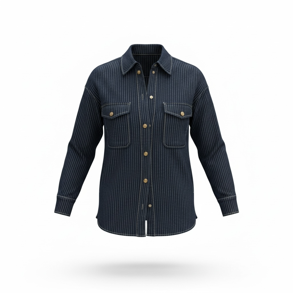 Jeanshemd mit Streifen