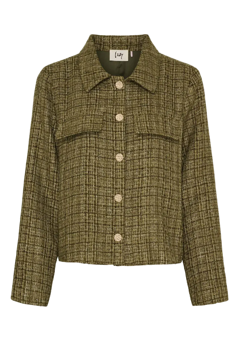 khaki Farbene Buckle Jacke mit goldenen Knöpfen und Hemdkragen, Wunderwerk Oldenburg