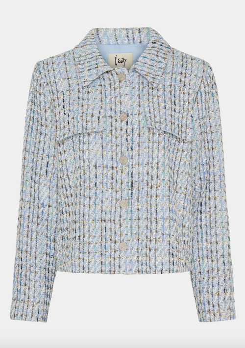 Der Chia Blazer ist ein Blazer mit Bouclé-Struktur in light blue, Wunderwerk Oldenburg