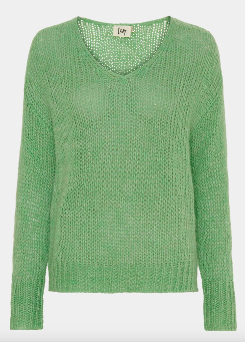 Grüner Strickpullover mit V-Ausschnitt, Wunderwerk Oldenburg