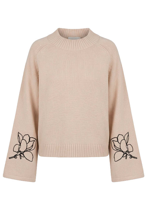Strickpullover mit hohem Rippkragen, lockerem kastigem Schnitt und überschnittenen Schultern in Creamytöne, Wunderwerk Oldenburg