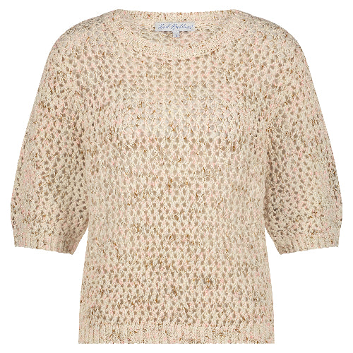 Jolene Pullover mit Rundhals in der Farbe sand Multi und Lochstrickerei, Wunderwerk Oldenburg