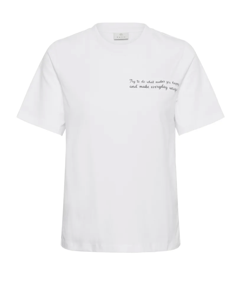 Weißes Shirt mit Rundhals und Schriftzug auf der linken Brustseite, 100% Baumwolle,  Wunderwerk Oldenburg