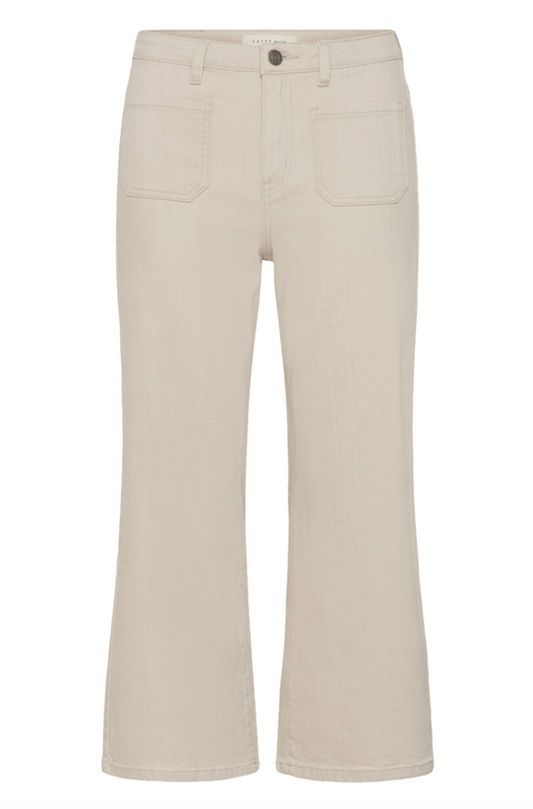 5-Pocket verkürzte Jeans in beige mit weitem Bein Wunderwerk Oldenburg