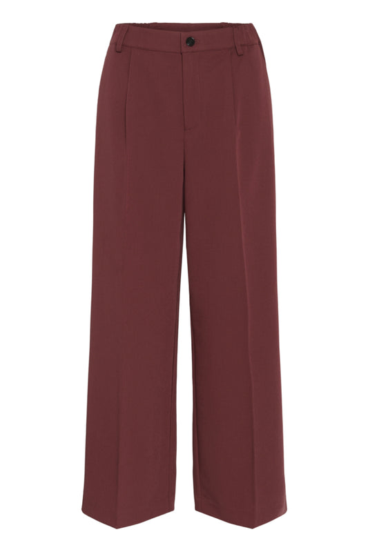 Wide Leg Stoffhose mit Bundfalten und weitem Bein in dunkles Weinrotton, Wunderwerk Oldenburg