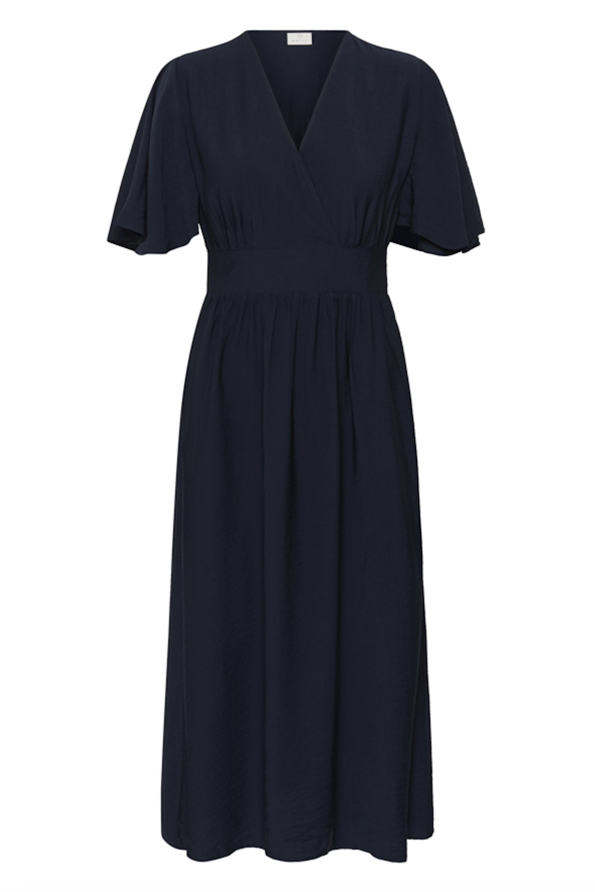 Langes dunkelblaues Kleid mit V-Ausschnitt und kurzen Ärmel, Wunderwerk Oldenburg