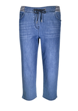 Lade das Bild in den Galerie-Viewer, Verkürzte schmale jeans mit gestreiftem Gummibund, Wunderwerk Oldenburg
