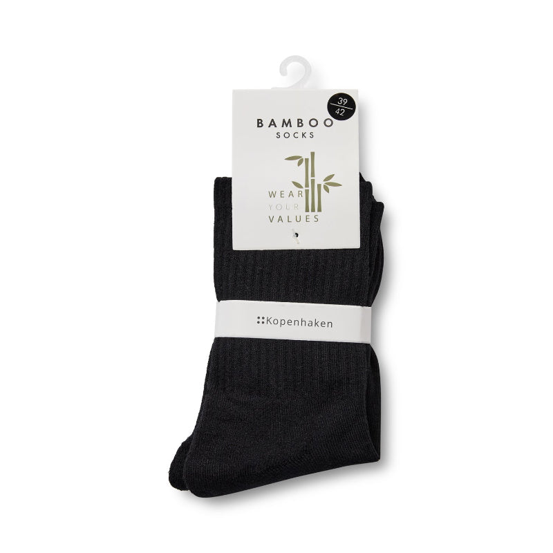 Schwarze Bambus-Socken mit feiner Rippstruktur und elastischem Bund, Wunderwerk Oldenburg