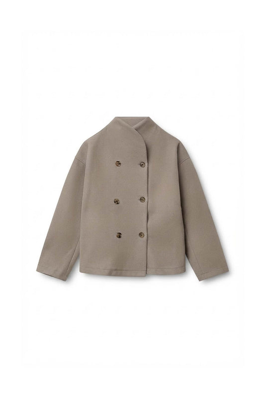 beigefarbene  Wolljacke in Cape Form mit 6 Frontknöpfen Wunderwerk Oldenburg