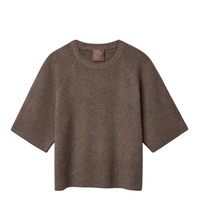 Lade das Bild in den Galerie-Viewer, Cappucinofarbener Pullover mit Rundhals und 3/4 Ärmeln Wunderwerk Oldenburg

