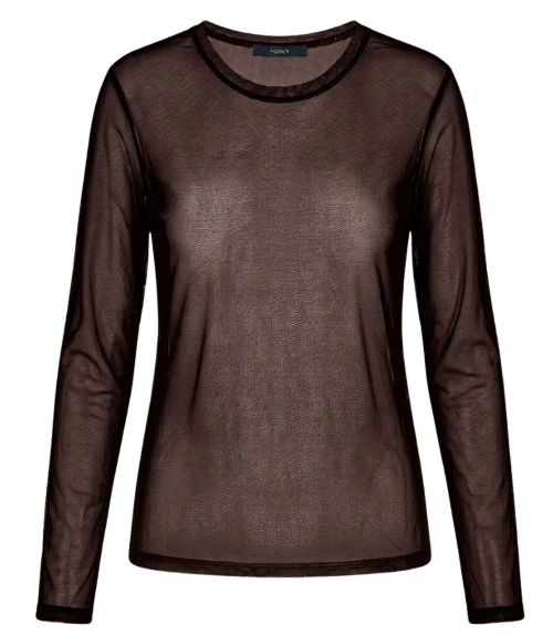 Braunes Meshlangarmshirt mit Rundhals Wunderwerk Oldenburg