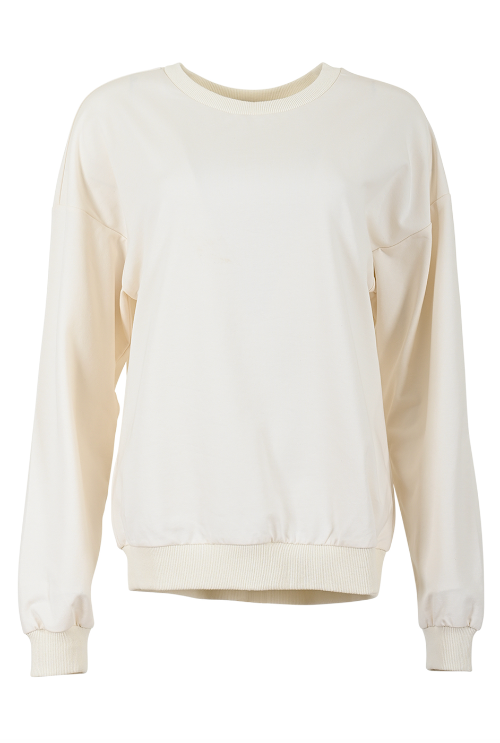 Sweatshirt in offwhite mit grünem Schriftzug auf der Rückseite, Dancing Queen, Wunderwerk Oldenburg