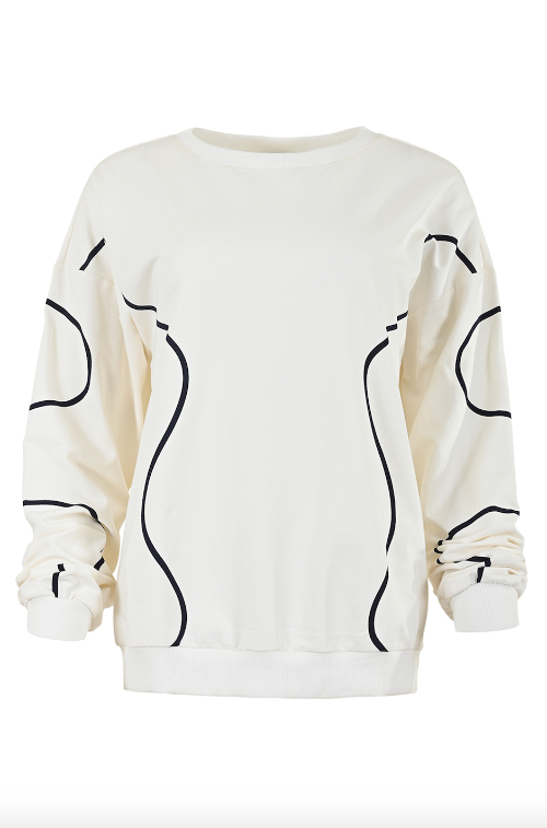 Maicazz Merra Pullover in der Farbe offwhite-navy mit Streifen Wunderwerk Oldenburg