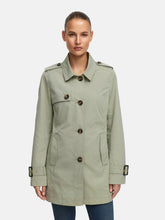 Lade das Bild in den Galerie-Viewer, Klassischer salbeifarbener Trenchcoat mit Knopfverschluss und Hemdkragen, Wunderwerk Oldenburg
