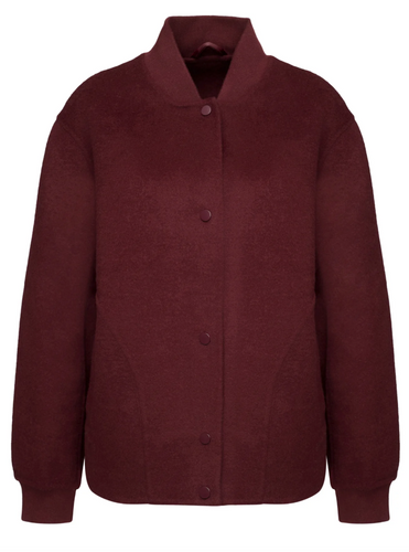Kurze Wolljacke mit Reißverschluss in der Farbe Beere Wunderwerk Oldenburg