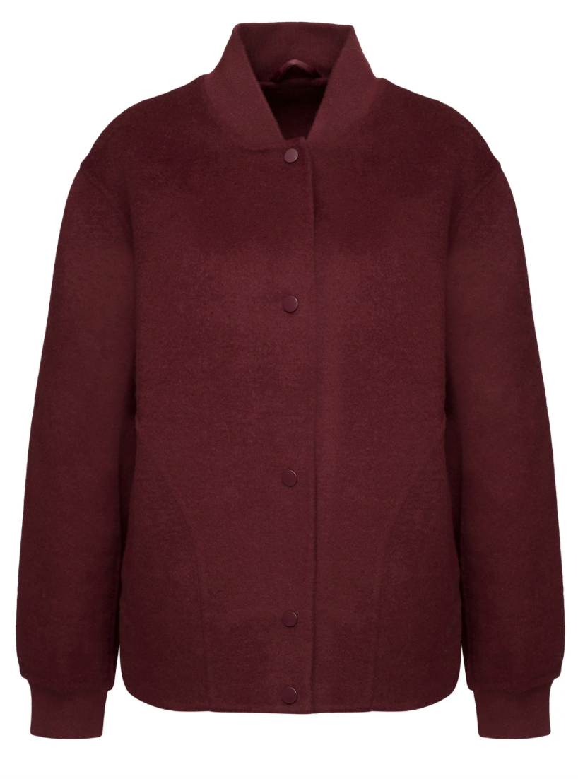 Kurze Wolljacke mit Reißverschluss in der Farbe Beere Wunderwerk Oldenburg