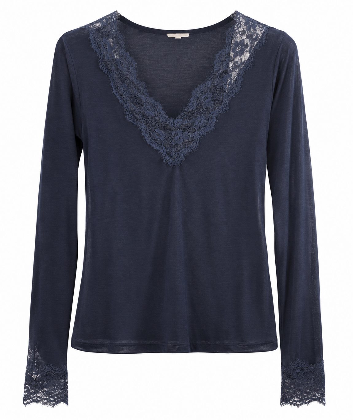 Esvivid Viskose Kaschmir Shirt mit Spitze