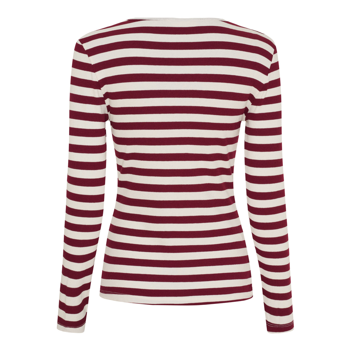 Langarmshirt mit Streifen in bordeaux weiß mit Rundhals, Wunderwerk Oldenburg