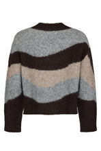 Lade das Bild in den Galerie-Viewer, Dunkelbrauner Strick Cardigan mit Braunem Muster, Wunderwerk Oldenburg
