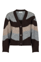 Lade das Bild in den Galerie-Viewer, Dunkelbrauner Strick Cardigan mit Braunem Muster, Wunderwerk Oldenburg1
