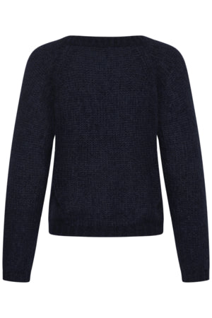 Dunkelblauer Mohair Pullover mit V-Ausschnitt Wunderwerk Oldenburg
