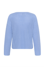 Lade das Bild in den Galerie-Viewer, Hellblauer Strickpullover aus Leinen und Baumwolle mit V-Ausschnitt, Wunderwerk Oldenburg
