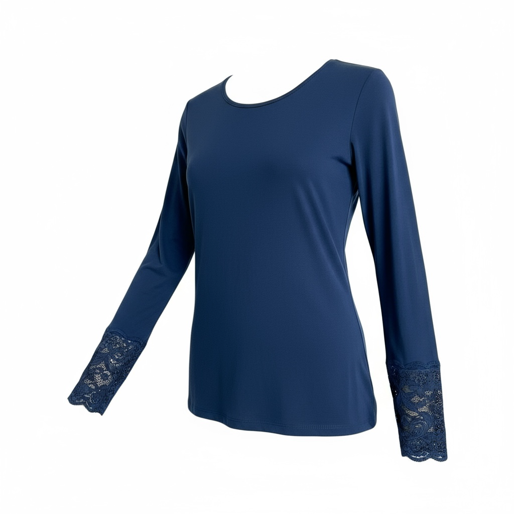 Spitzenshirt mit V-Ausschnitt