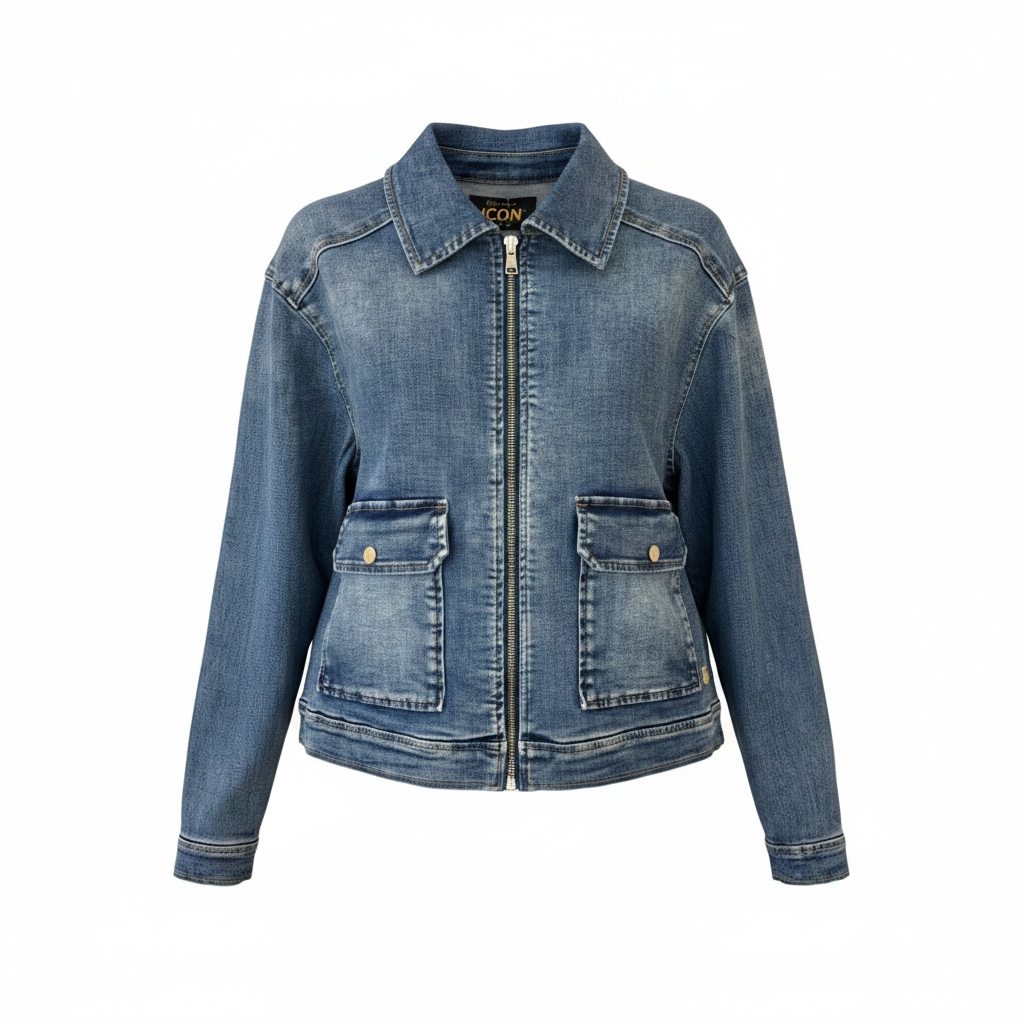 Jeansjacke mit Reißverschluss