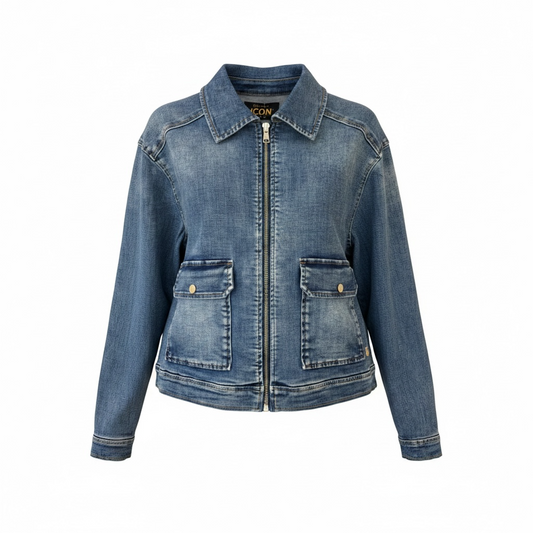 Jeansjacke mit Reißverschluss