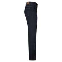 Lade das Bild in den Galerie-Viewer, High waist Jeans mit langem ausgestelltem Bein in einem ganz dunklen blau, Wunderwerk Oldenburg
