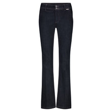 Lade das Bild in den Galerie-Viewer, High waist Jeans mit langem ausgestelltem Bein in einem ganz dunklen blau, Wunderwerk Oldenburg
