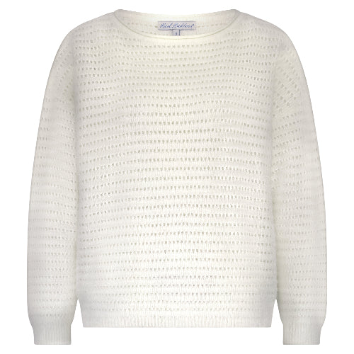 Pullover in offwhite mit Lochmuster und Rundhals, Wunderwerk Oldenburg