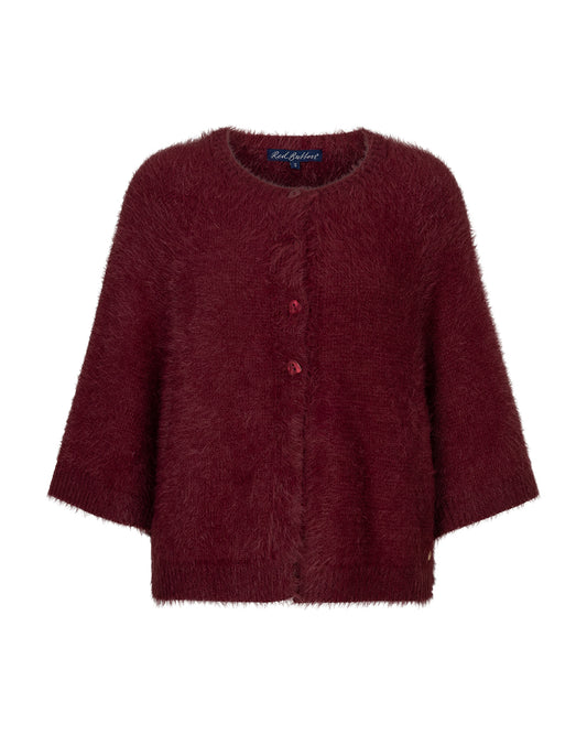 Flauschige Strickjacke mit Rundhalsausschnitt, 3/4-Ärmeln und kurzer Passform Wunderwerk Oldenburg