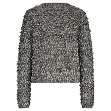 Lade das Bild in den Galerie-Viewer, Strickjacke mit Loopmuster in schwarz und offwhite, Wunderwerk Oldenburg
