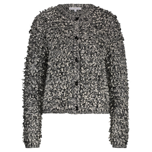 Strickjacke mit Loopmuster in schwarz und offwhite, Wunderwerk Oldenburg
