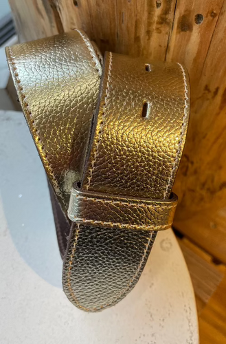 Rettungsring Gürtel in metallic goldfarbend in 4 cm Breite und in der Farbe gold glänzend, Wunderwerk Oldenburg